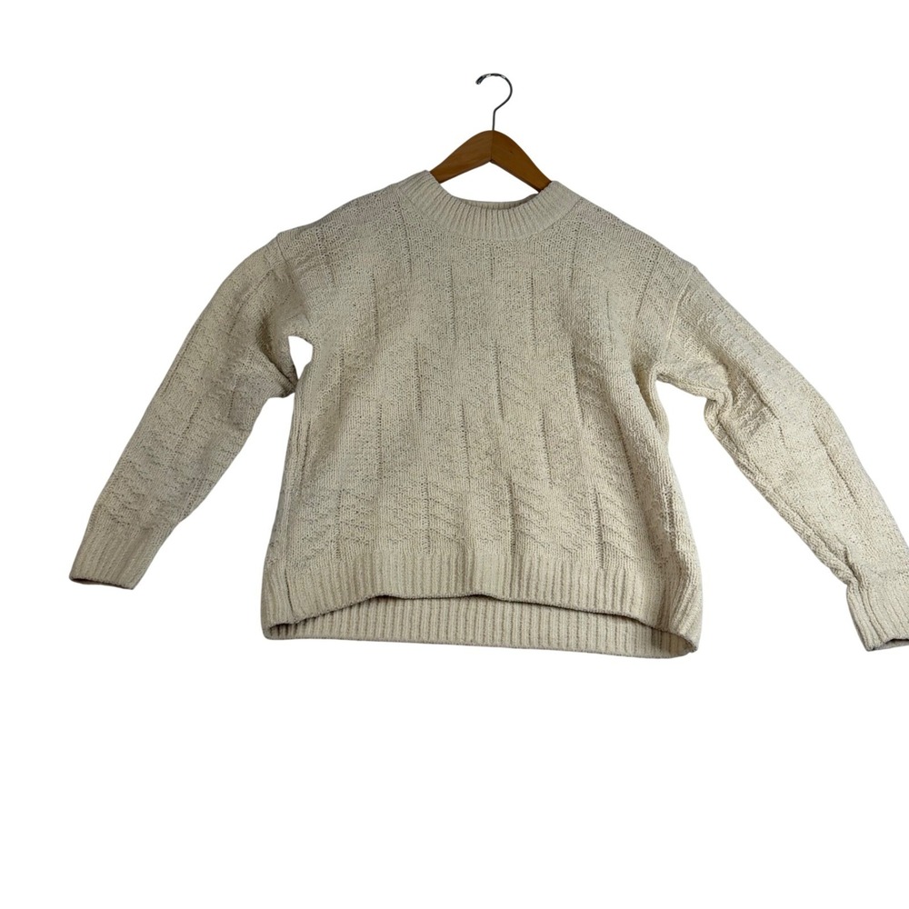 Weatherproof Vintage Womens Cream Chenille‎ Metallic Shimmer Sweater Medium 1190